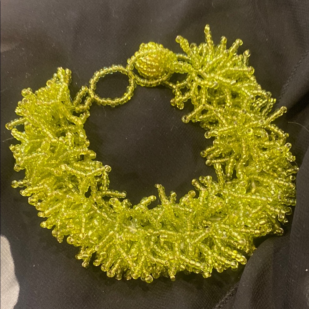 Vibrant Green Beaded Bracelet